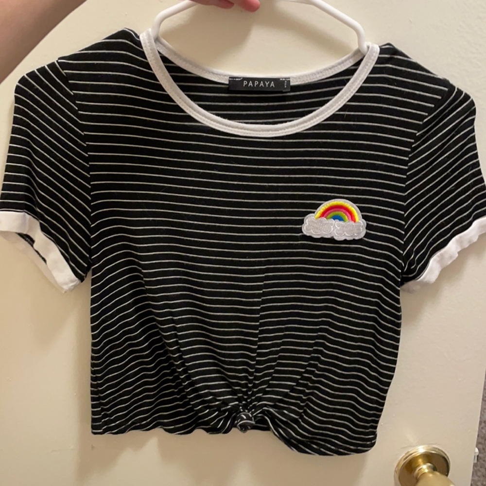 Crop top with small rainbow